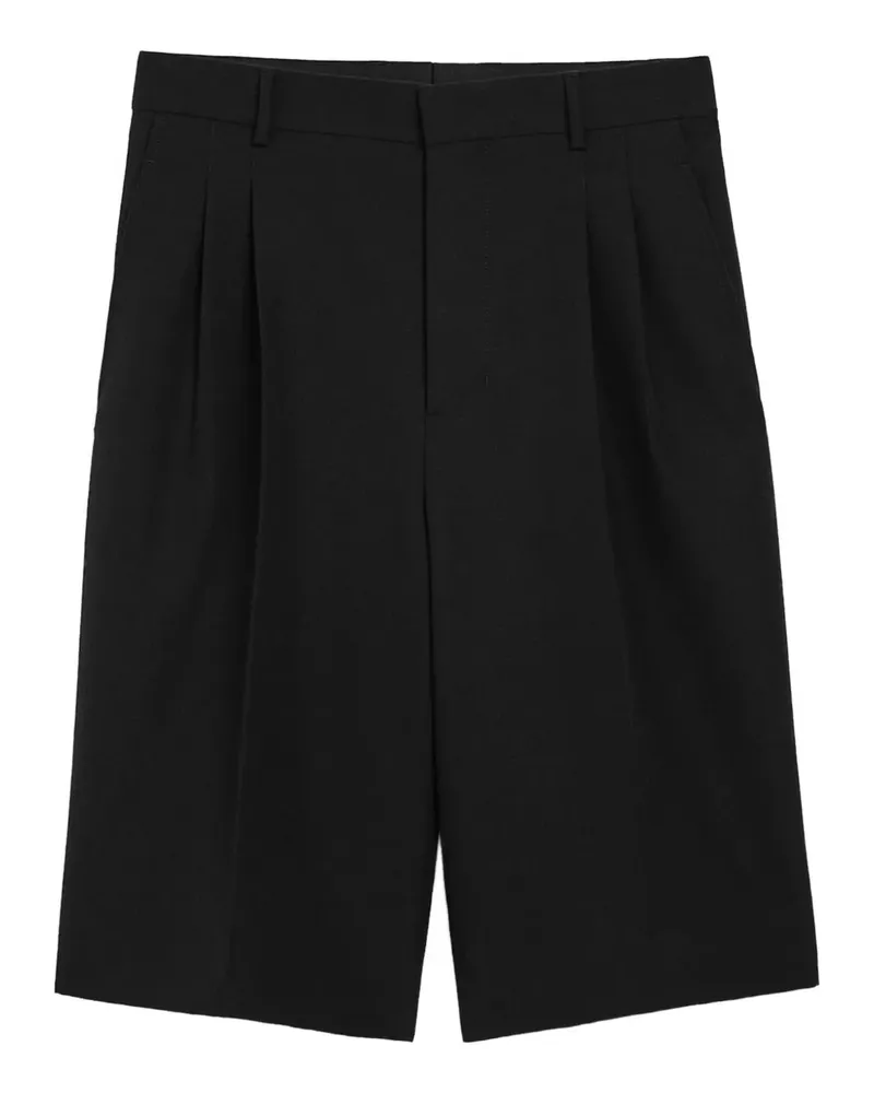 AMI Paris High-Waist-Bermudas mit Falten - Schwarz Schwarz