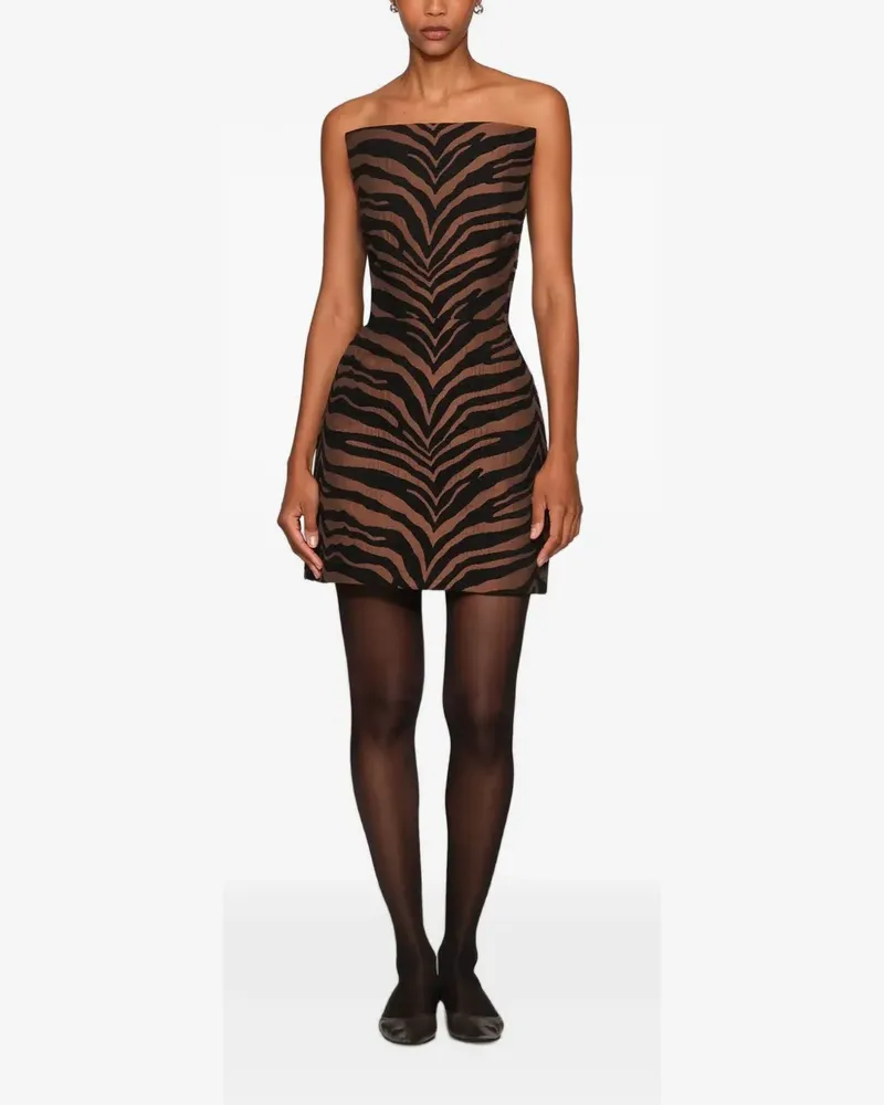 ET OCHS Odette Minikleid mit Zebra-Print - Braun Braun