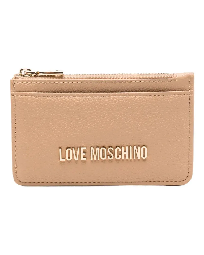 Moschino Portemonnaie mit Logo-Schild - Nude Nude