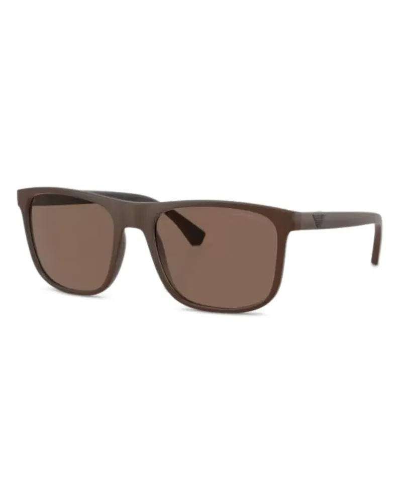 Emporio Armani Sonnenbrille mit eckigem Gestell - Braun Braun