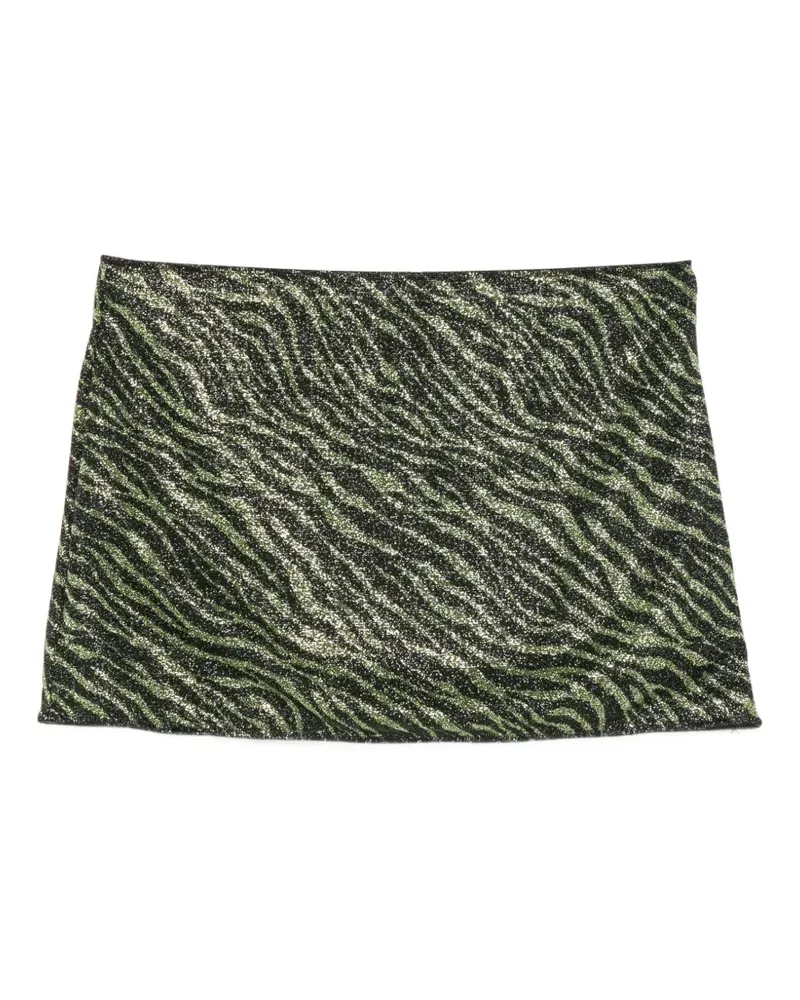 Oséree Animalier Minirock mit Zebra-Print - Grün Grün
