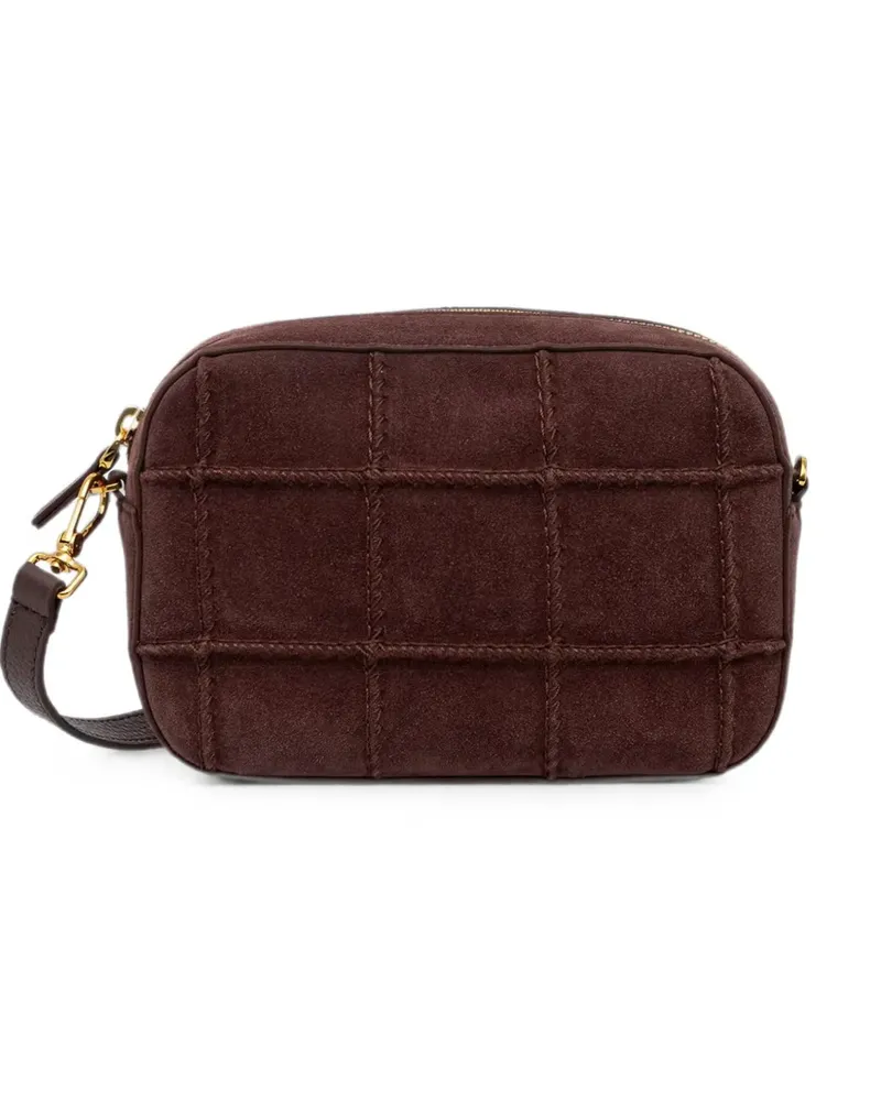 Coccinelle Gesteppte Schultertasche mit Wildledereinsatz - Braun Braun
