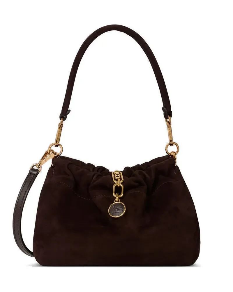 Etro Vela Blossom suede shoulder bag - Braun Braun