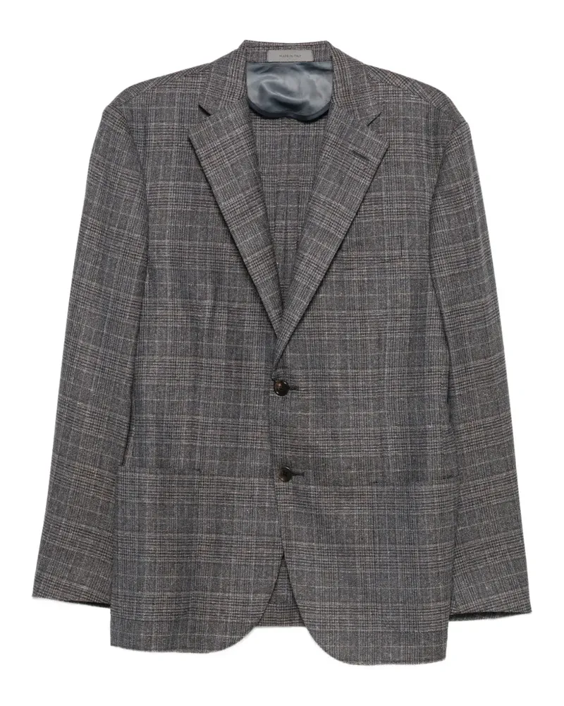Corneliani Einreihiges Sakko mit Karomuster - Grau Grau