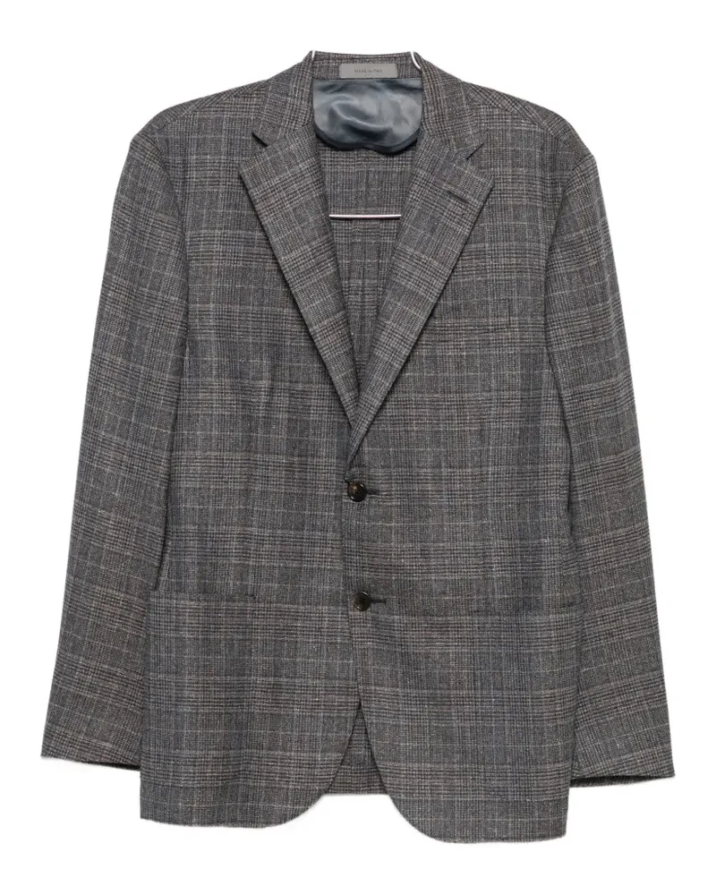 Corneliani check-pattern single-breasted blazer - Grau Grau