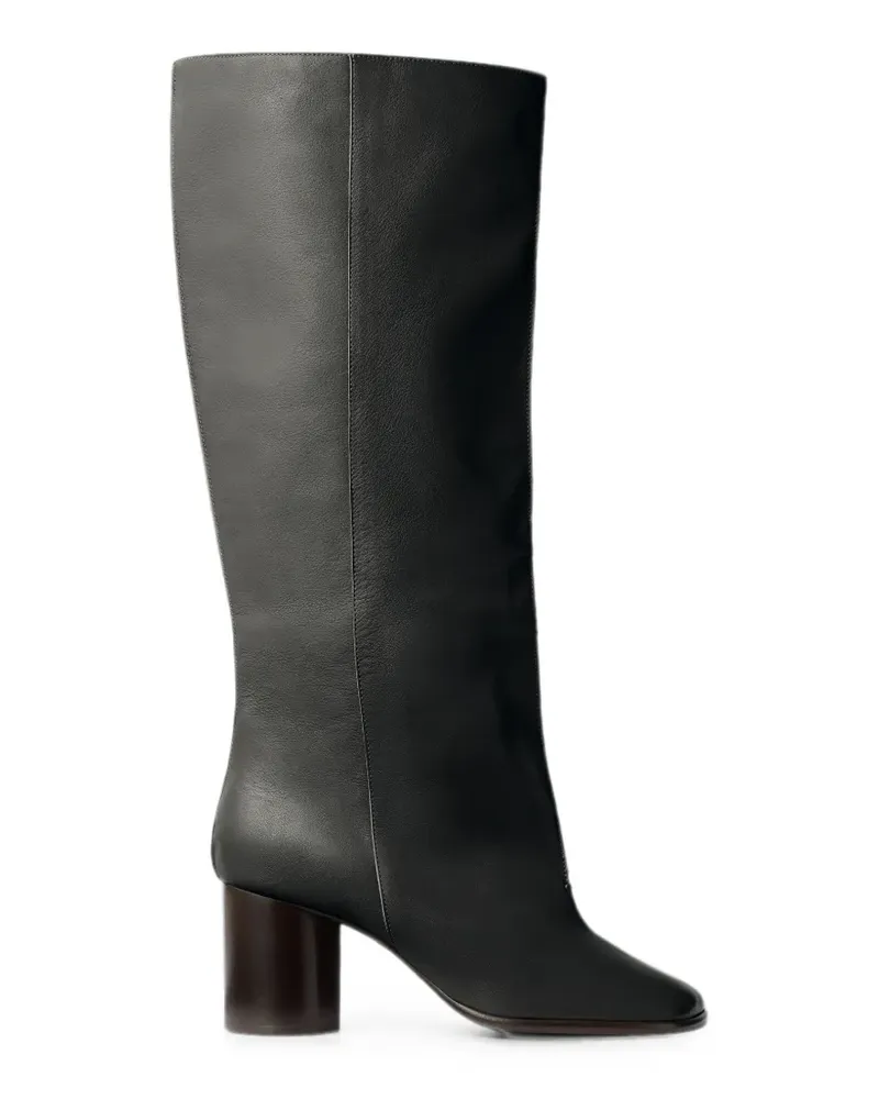Christophe Lemaire Crease Sleeve boots in soft glossy leather - Schwarz Schwarz