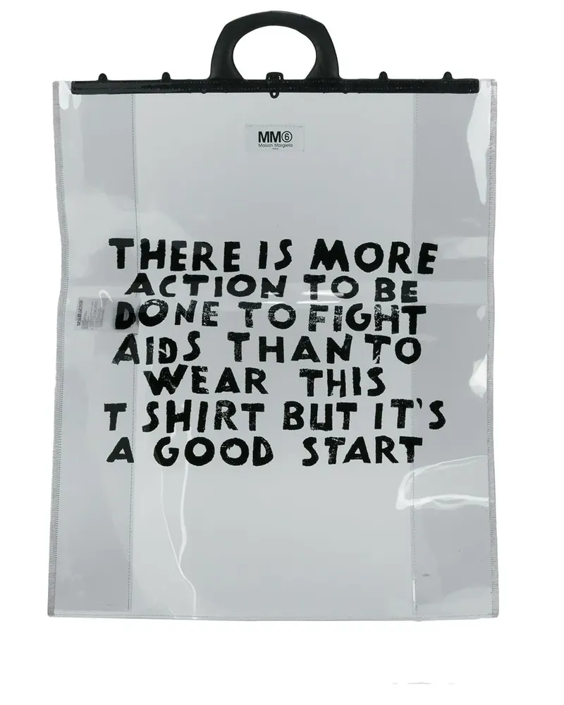 Maison Margiela Shopper mit Logo - Weiß Weiß