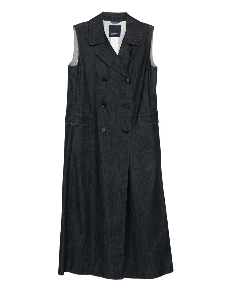 Max Mara Ärmelloses Midikleid - Blau Blau