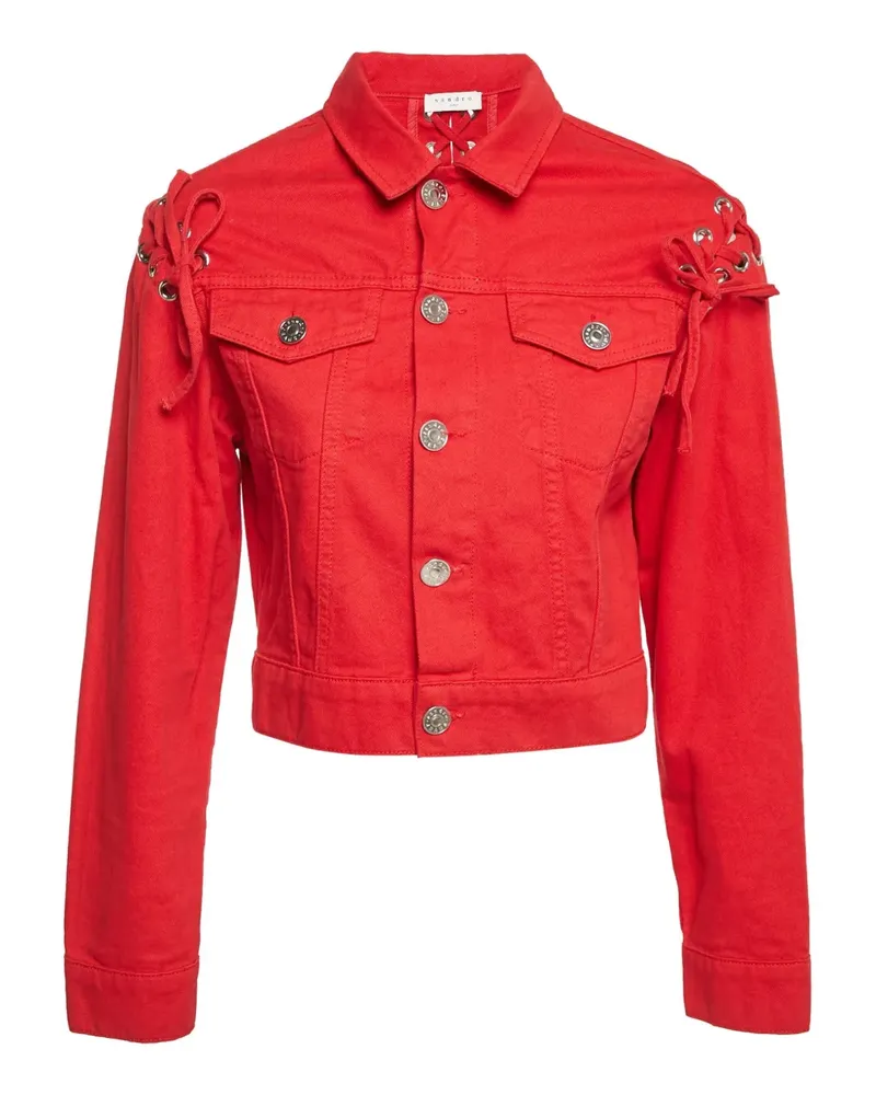 Sandro Jeansjacke mit Schnürung - Rot Rot