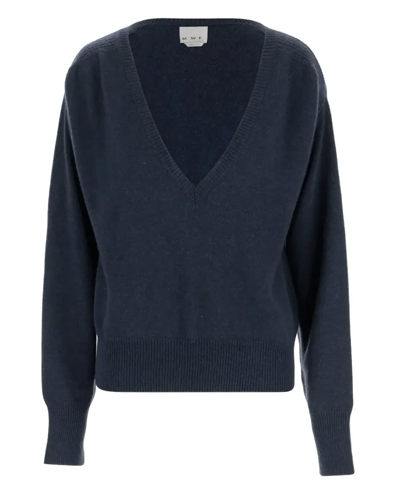 Sa Su Phi Klassischer Kaschmirpullover - Blau Blau