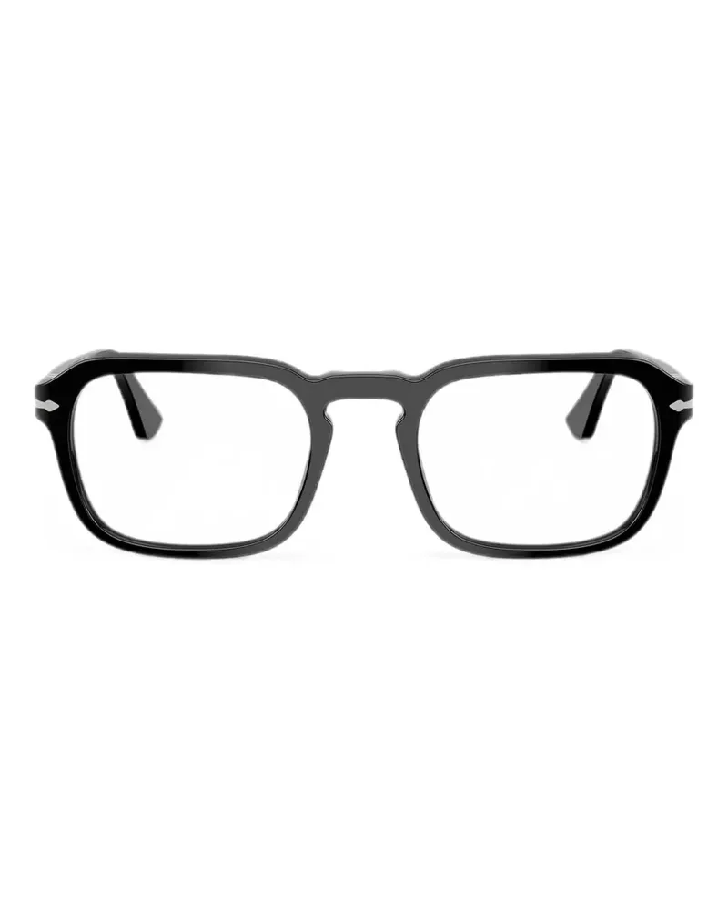 Persol Brille mit eckigem Gestell - Schwarz Schwarz