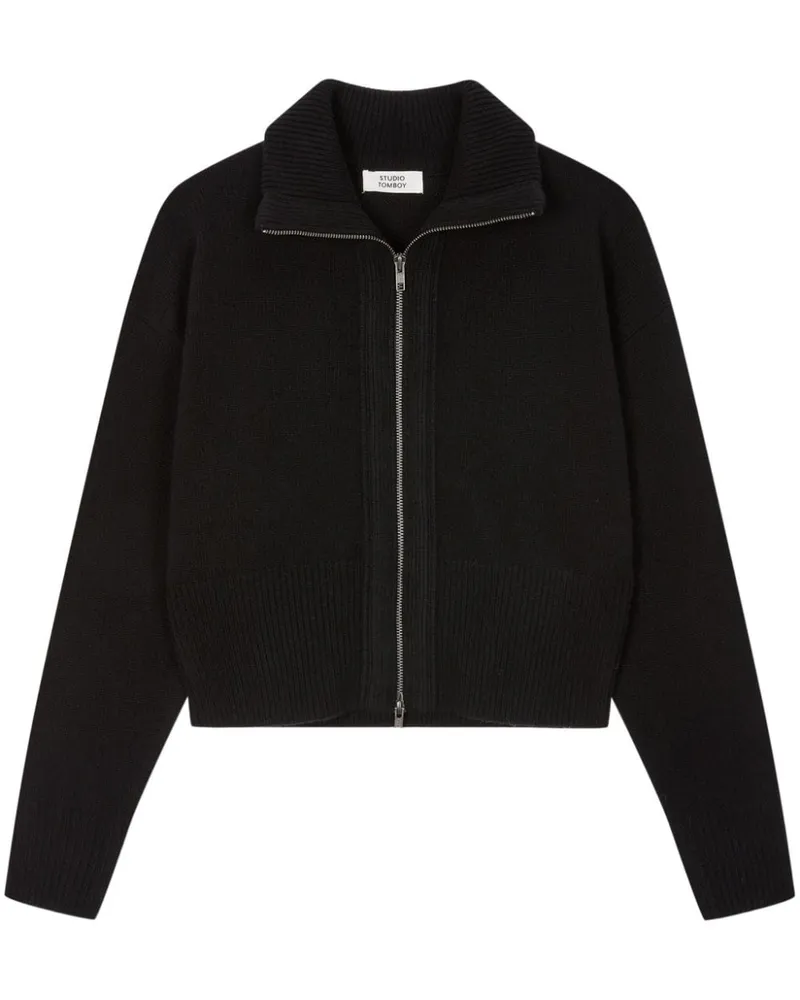 STUDIO TOMBOY Cardigan mit Reißverschluss - Schwarz Schwarz