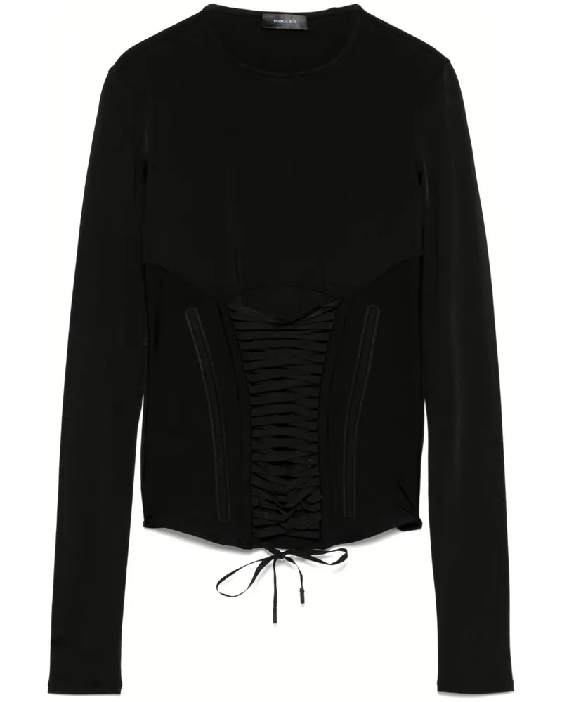 Thierry Mugler Top mit Schnürung - Schwarz Schwarz
