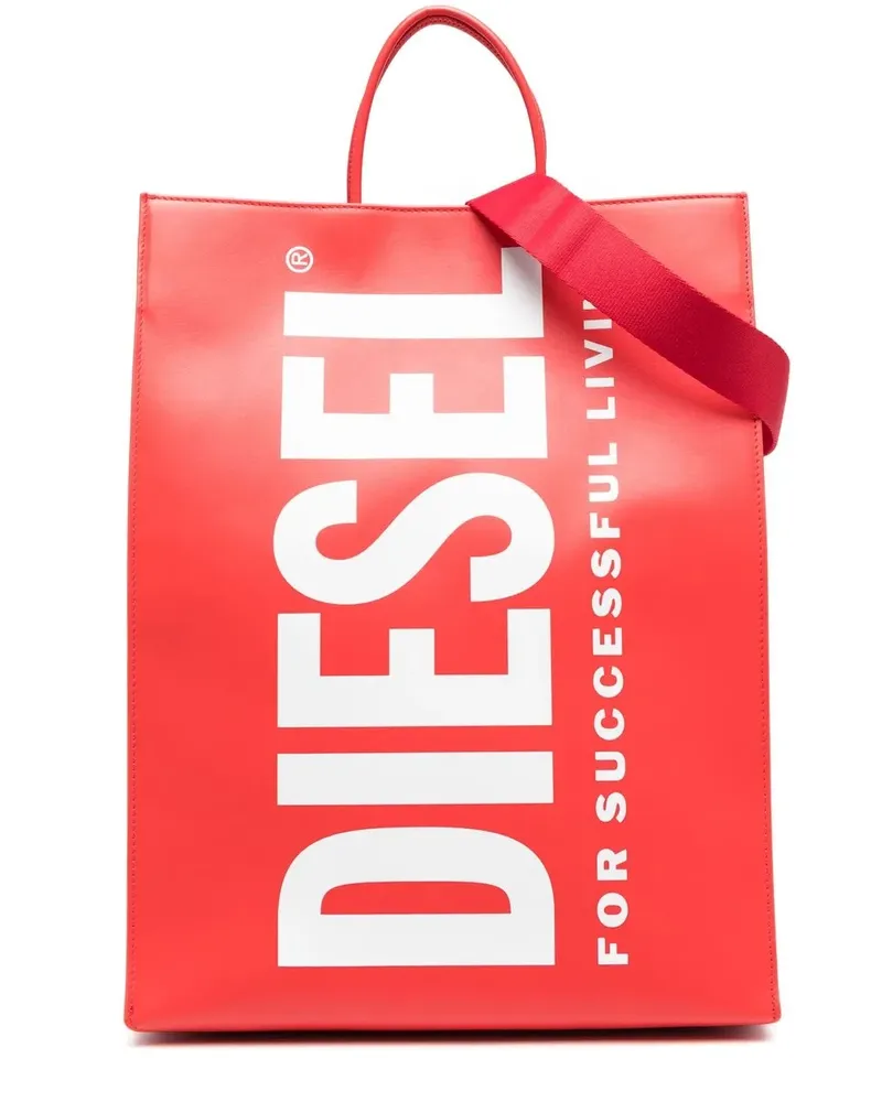Diesel Shopper mit Logo-Print - Rot Rot