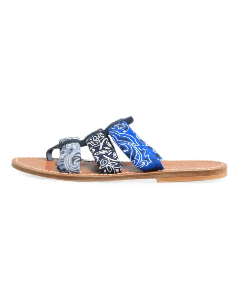 K.Jacques  bandana-print flat sandals - Blau Blau