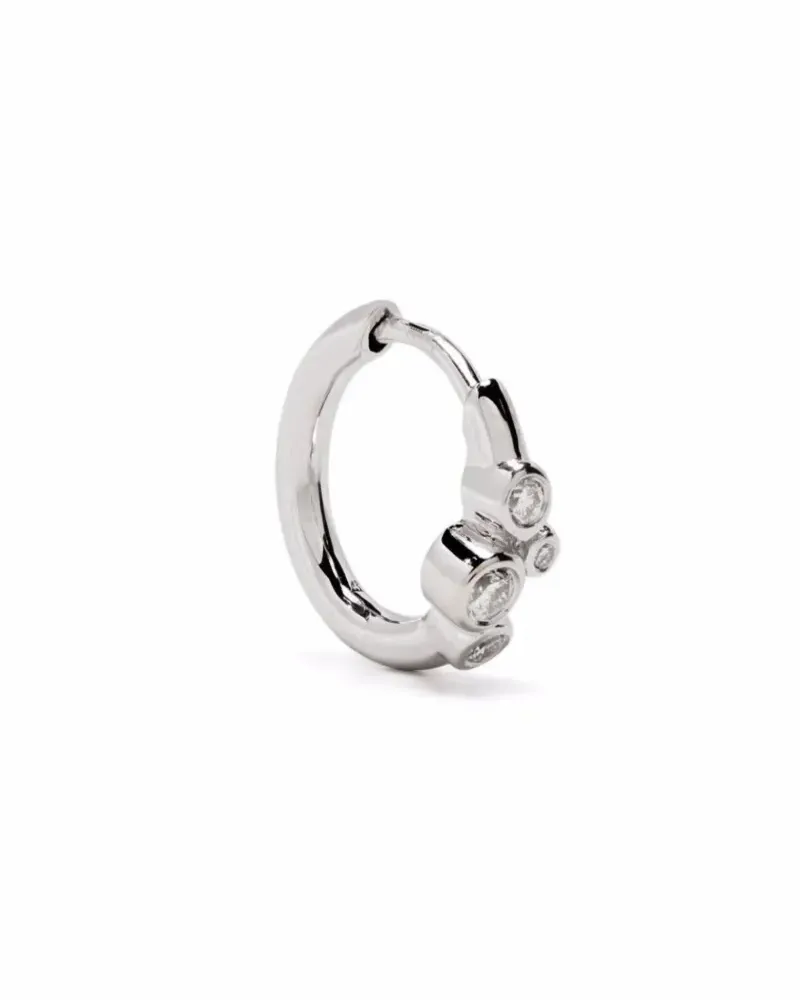 Maria Black 14kt Huggy Weißgoldohrringe mit Diamanten - Silber Silber
