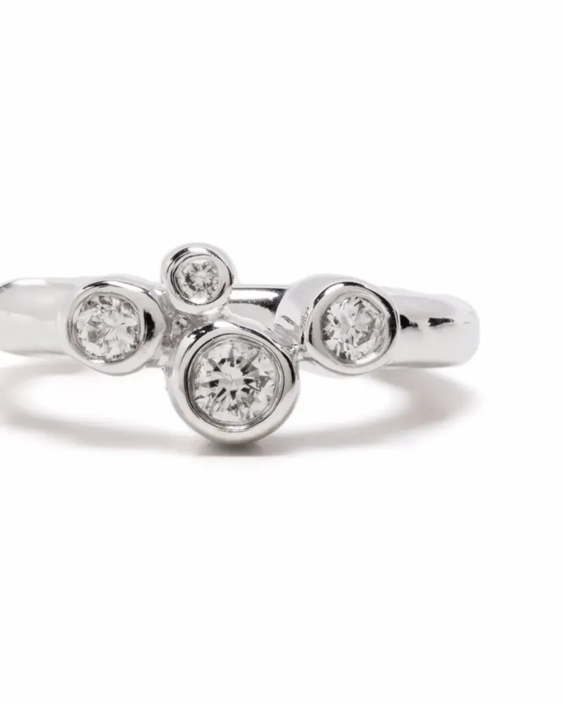 Maria Black 14kt Huggy Weißgoldohrringe mit Diamanten - Silber Silber