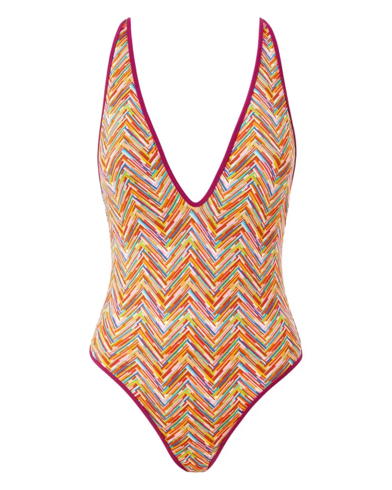 Missoni Badeanzug mit Zickzack-Print - Orange Orange