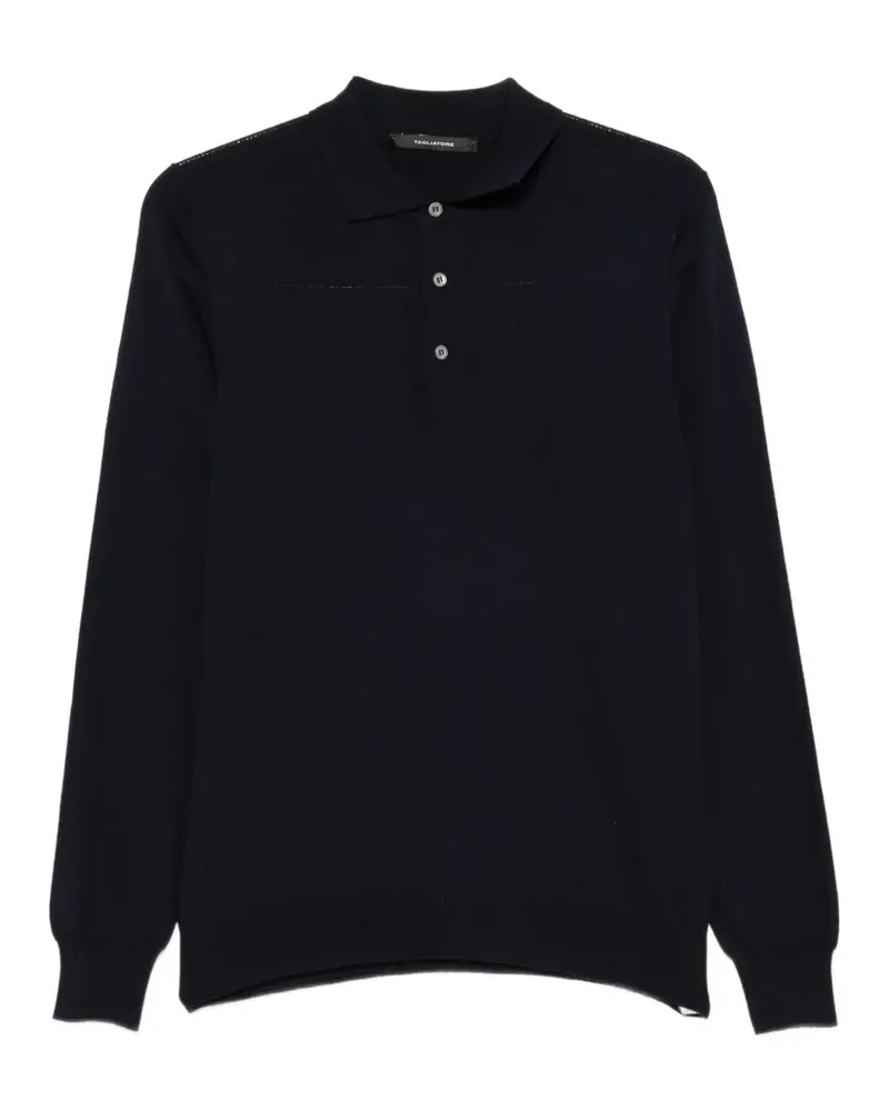 Tagliatore Langärmeliges Poloshirt - Blau Blau