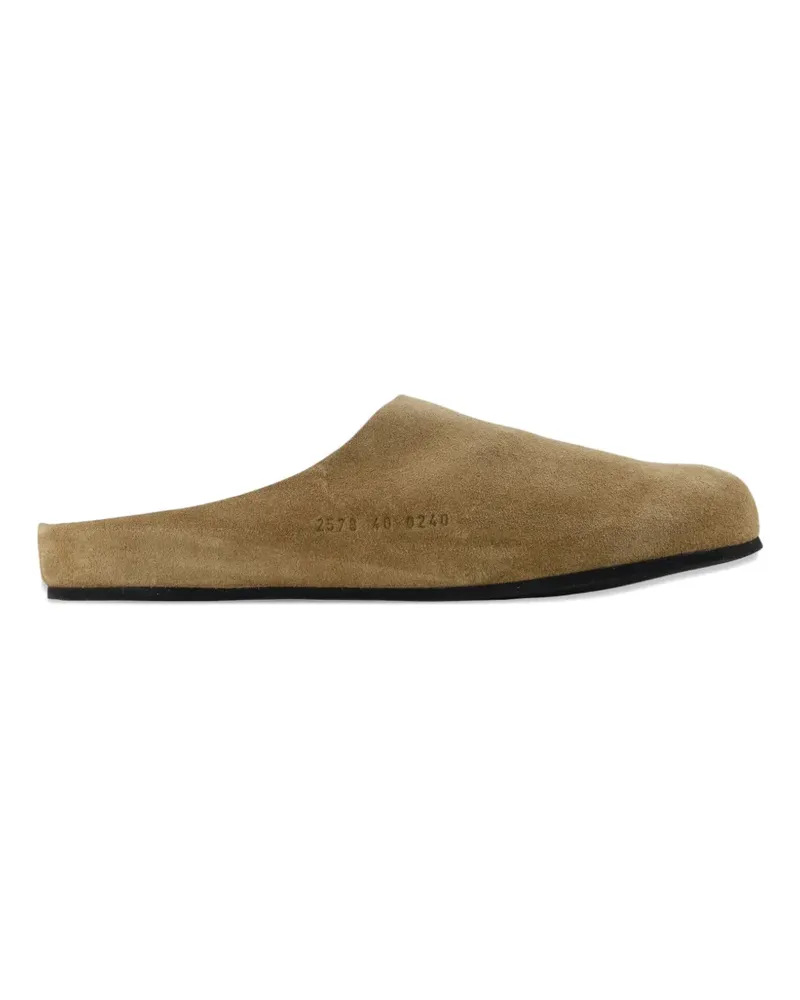 Common Projects almond-toe suede mules - Nude Nude