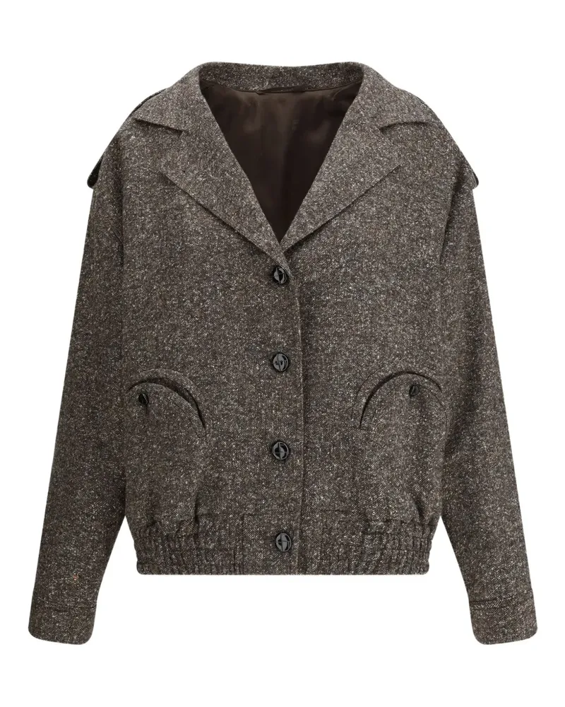 Blazé Milano Sarissa Charlie buttoned-pockets bomber jacket - Braun Braun