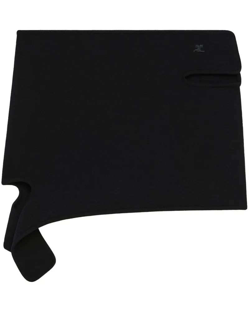 Courrèges Gestrickter Minirock - Schwarz Schwarz