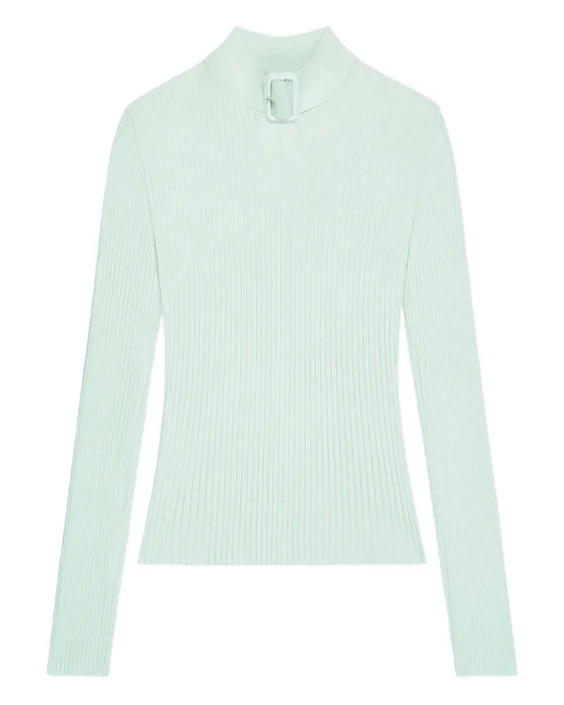Courrèges Gerippter Pullover mit Schnallenkragen - Grün Grün