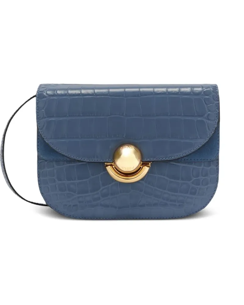 Furla Sfera Umhängetasche mit Kroko-Effekt - Blau Blau