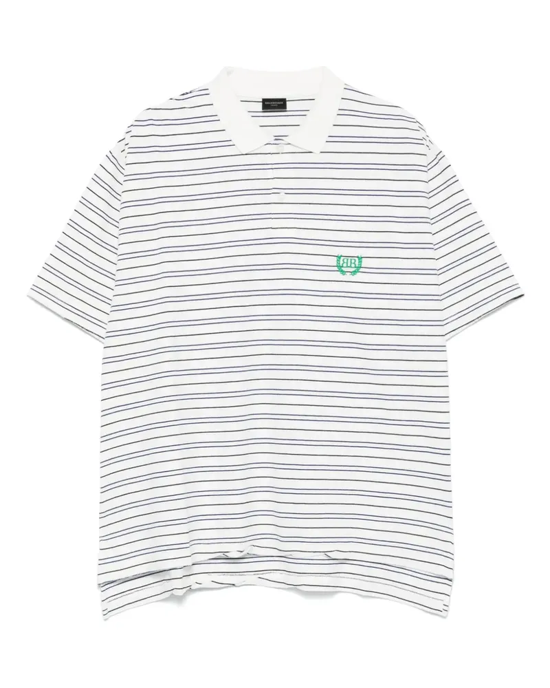 Balenciaga Poloshirt mit Logo-Stickerei - Weiß Weiß
