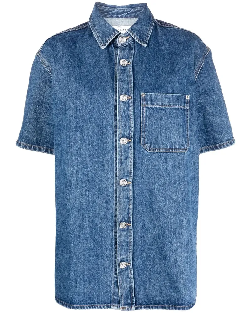 SLVRLAKE Jeanshemd mit kurzen Ärmeln - Blau Blau