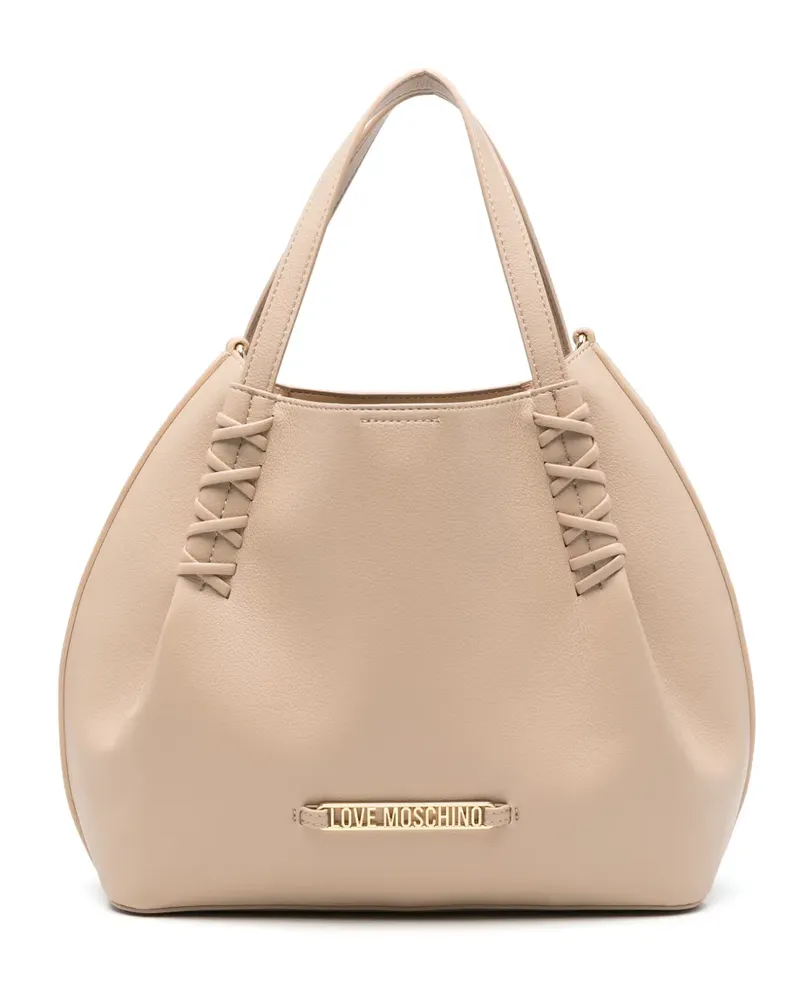 Moschino logo-detail tote bag - Nude Nude