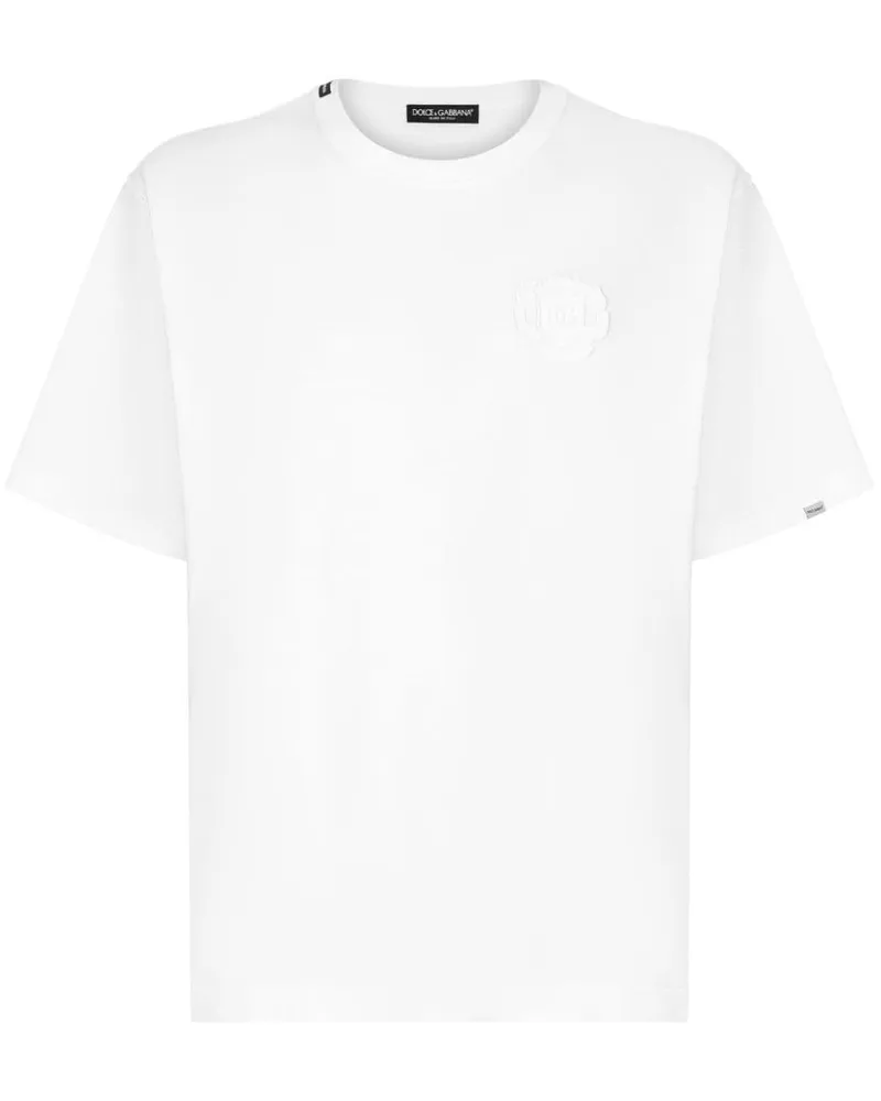 Dolce & Gabbana T-Shirt mit Logo-Stickerei - Weiß Weiß