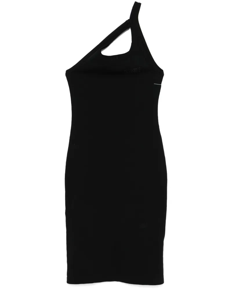 Maison Margiela Geripptes Midikleid - Schwarz Schwarz