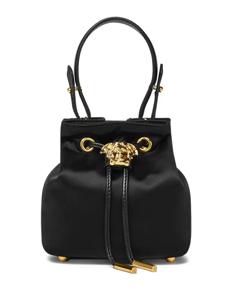 Versace Mini La Medusa Beuteltasche aus Satin - Schwarz Schwarz