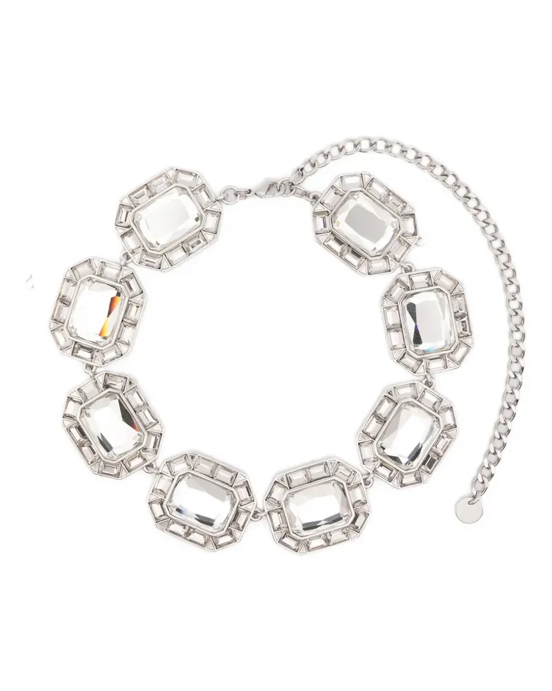 Self-Portrait crystal-embellished necklace - Silber Silber