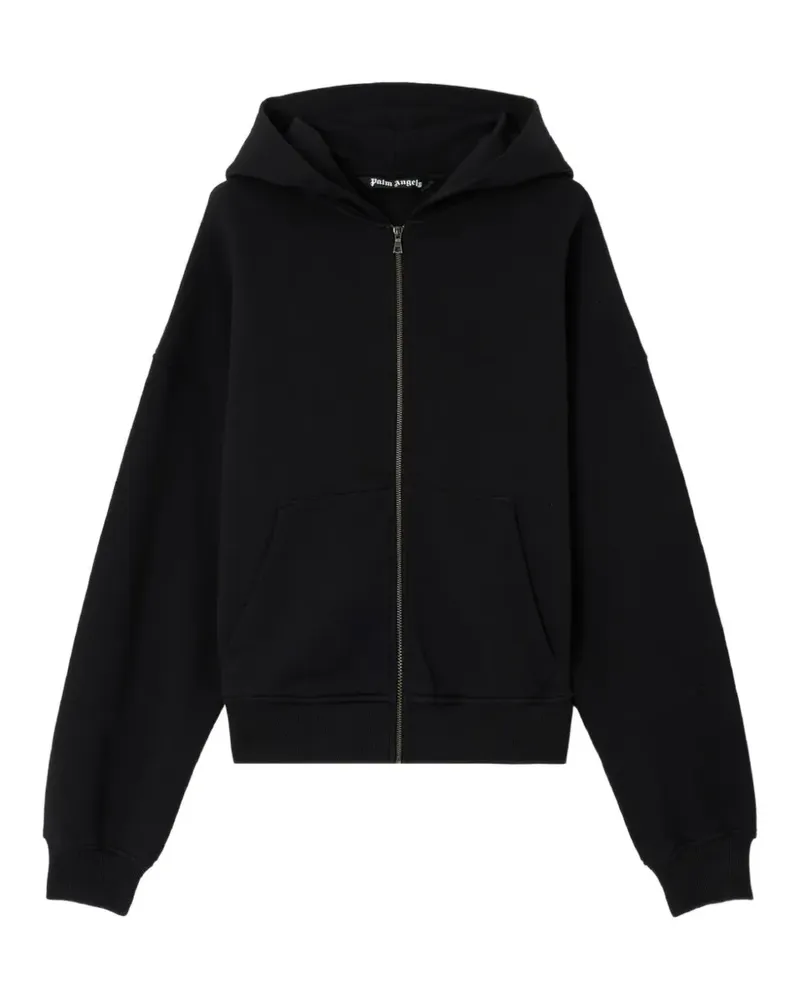 Palm Angels Kapuzenjacke mit Logo - Schwarz Schwarz