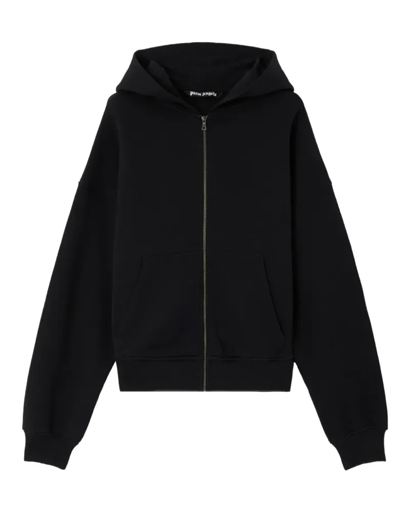 Palm Angels Kapuzenjacke mit Logo - Schwarz Schwarz