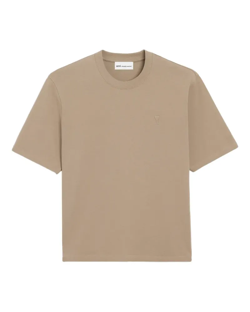 AMI Paris T-Shirt mit Ami de Coeur-Prägung - Nude Nude