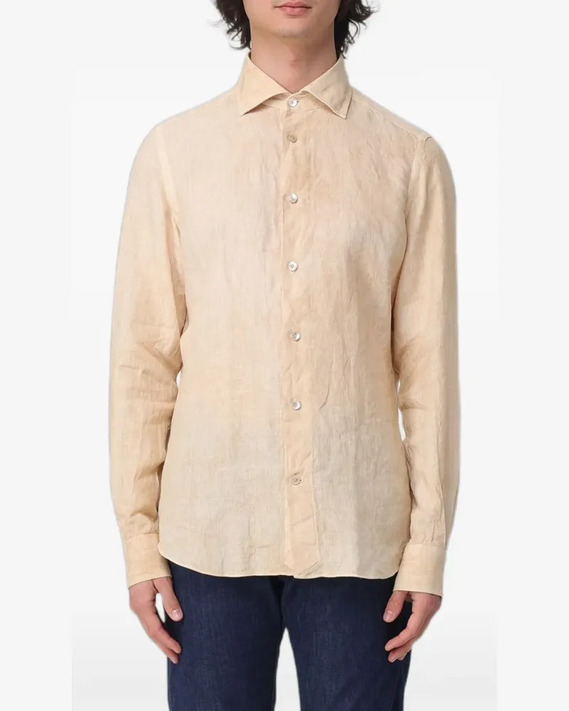 Eleventy long-sleeved linen shirt - Nude Nude