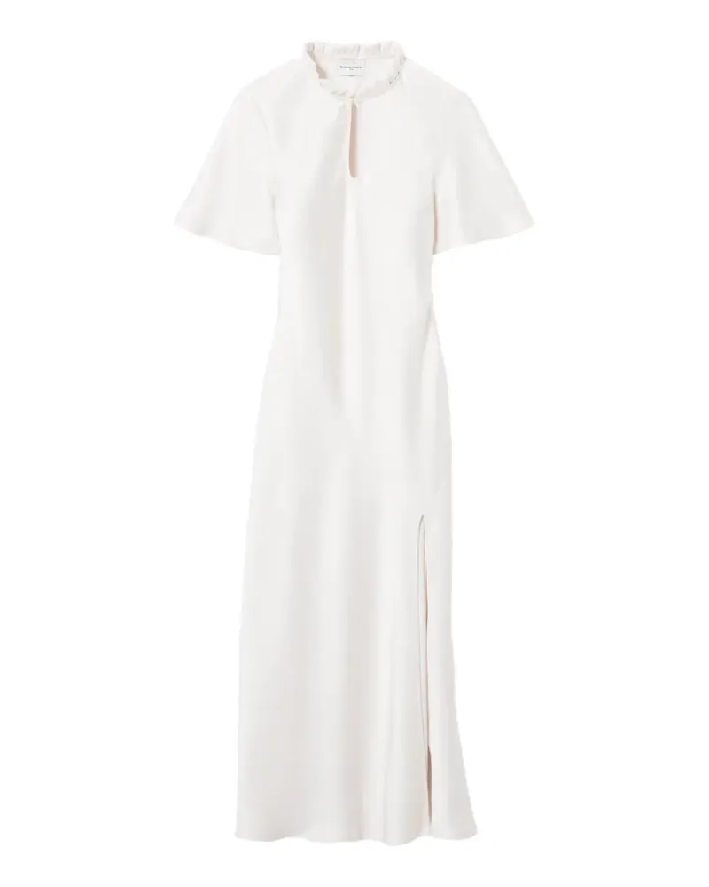 Claudie Pierlot ruffled keyhole midi dress - Weiß Weiß