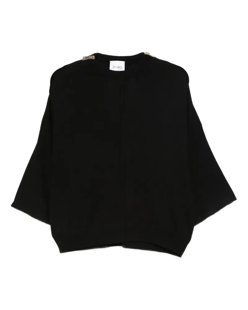 NUDE Pullover mit Ziernaht - Schwarz Schwarz