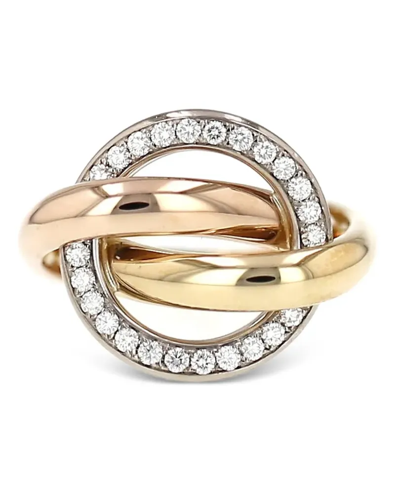 Cartier 2010s Trinity Crash Ring mit Diamanten - Gold Gold