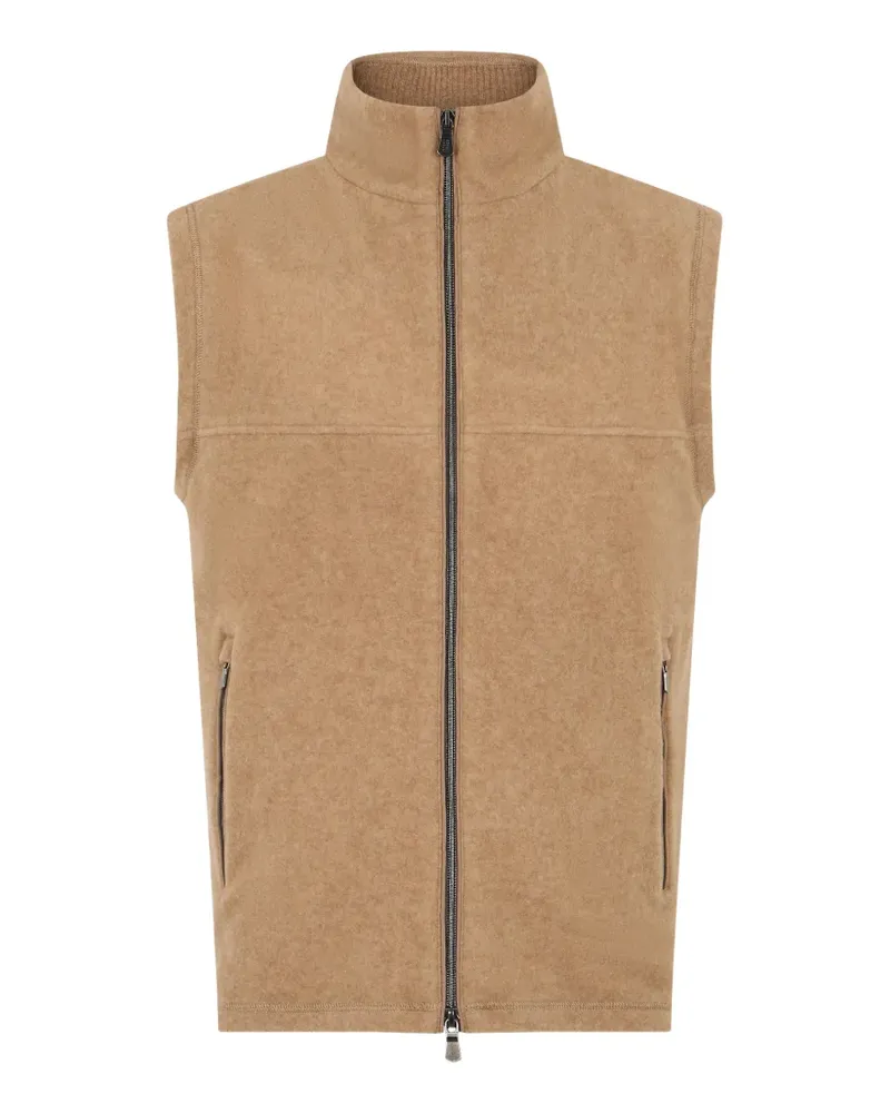 Fedeli zip-up cashmere gilet - Nude Nude