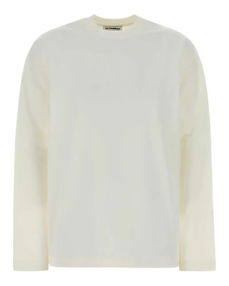 Jil Sander Langarmshirt mit rundem Ausschnitt - Weiß Weiß