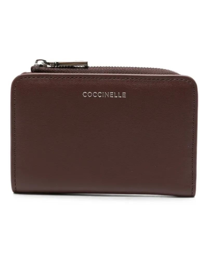 Coccinelle logo-lettering leather wallet - Braun Braun