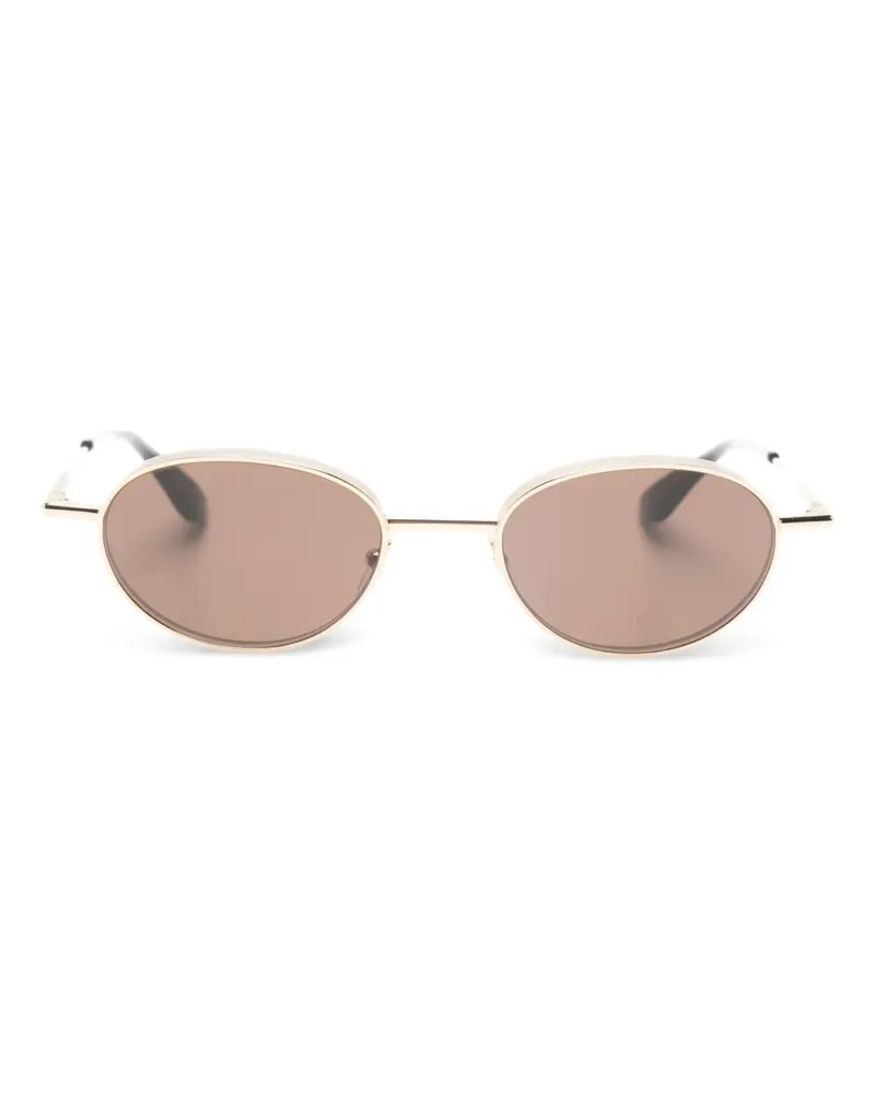 Alexander McQueen Sonnenbrille mit ovalem Gestell - Gold Gold