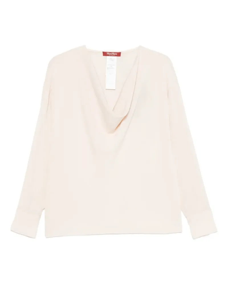 Max Mara cowl-neck silk blouse - Nude Nude