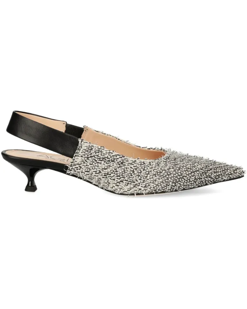 Attilio Giusti Leombruni 45mm slingback textured pumps - Weiß Weiß