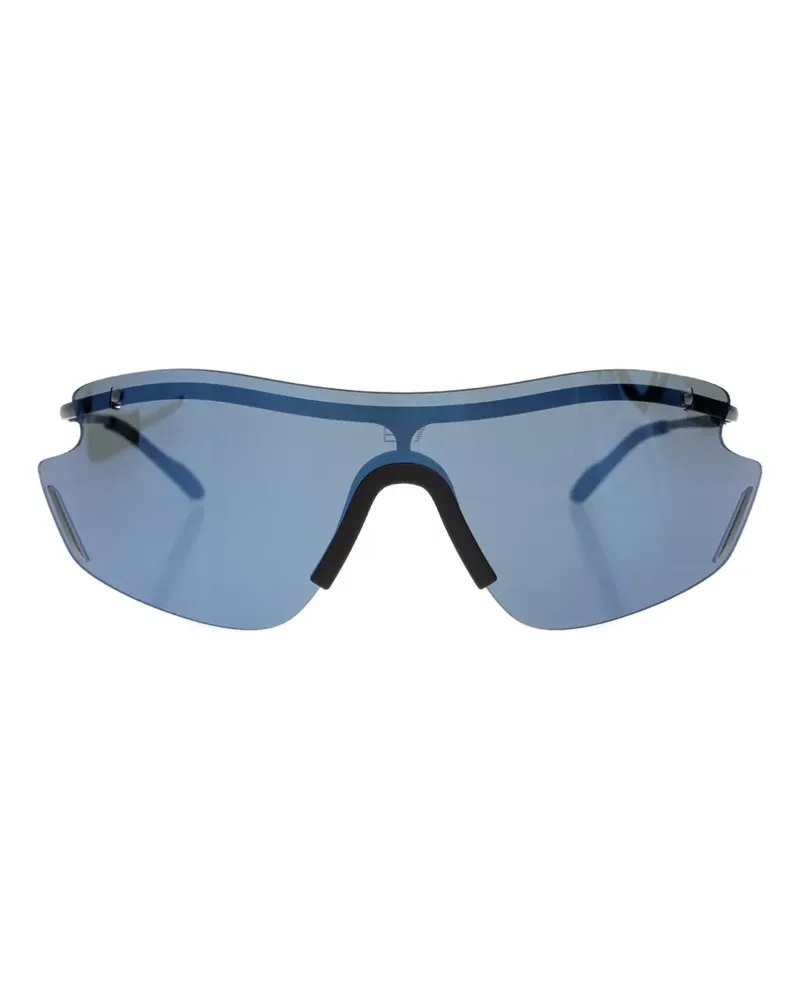 EA7 Verspiegelte Sonnenbrille mit Shield-Gestell - Blau Blau
