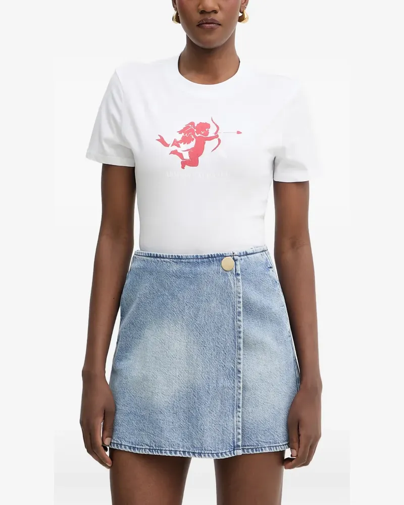 Armani Exchange T-Shirt mit Logo-Print - Weiß Weiß
